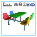 Wood & Fiberglass Dining Table and Chair Cheap Restaurant Equipment for Sale Fast Food Table Chair